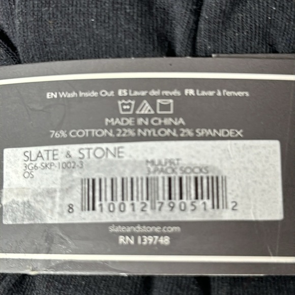 Slate & Stone 3 Pack Men’s Crew Socks One Size Fits All Gray Black Strip… - Picture 3 of 3